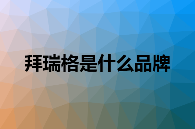 拜瑞格是什么品牌，怎么加入自己的供应链？